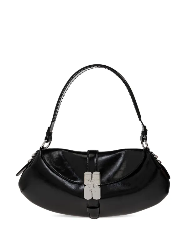 GANNI ロゴバックル ショルダーバッグ | ブラック | FARFETCH JP