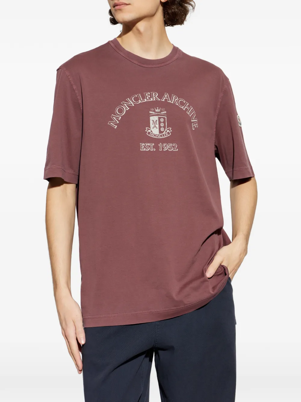 Moncler T-shirt met grafische print Rood