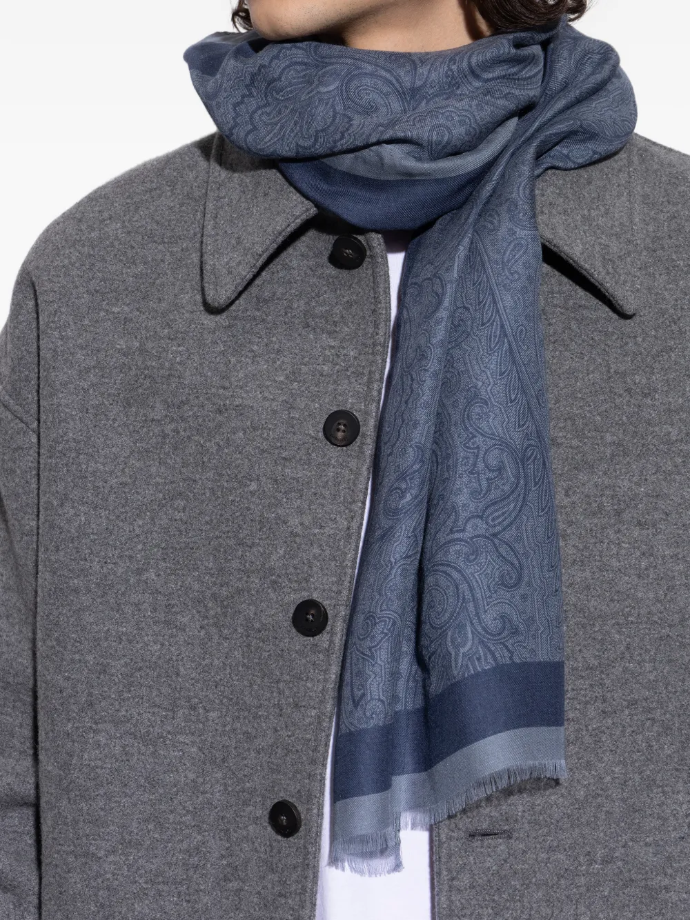 ETRO Sjaal met paisley-print Blauw