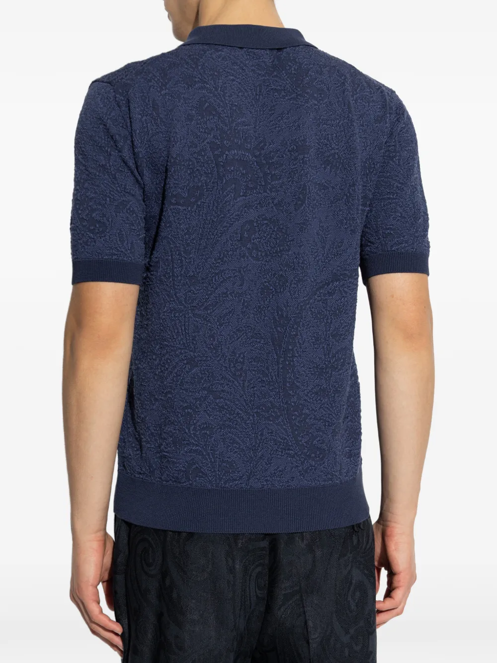 ETRO Poloshirt met paisley-print en knopen Blauw
