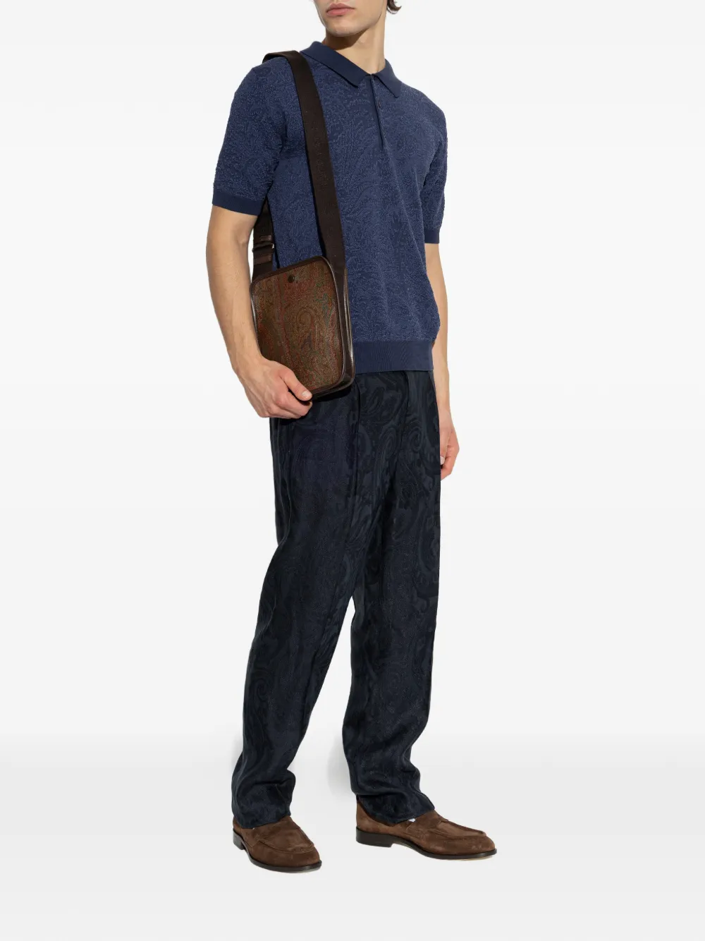 ETRO paisley buttoned polo shirt - Blauw