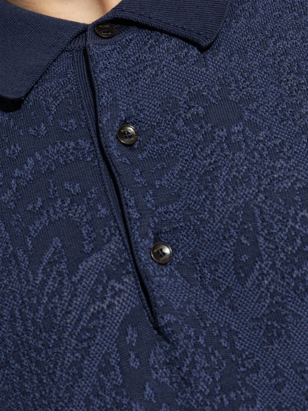 ETRO Poloshirt met paisley-print en knopen Blauw