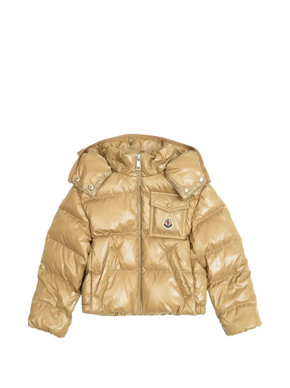 Moncler Enfant Jack met capuchon en zak Beige