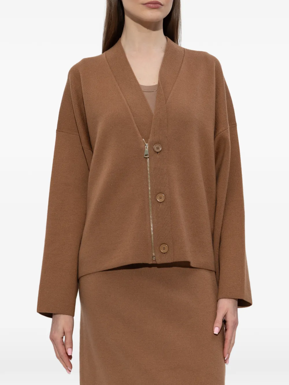 Fabiana Filippi Vest met V-hals Bruin