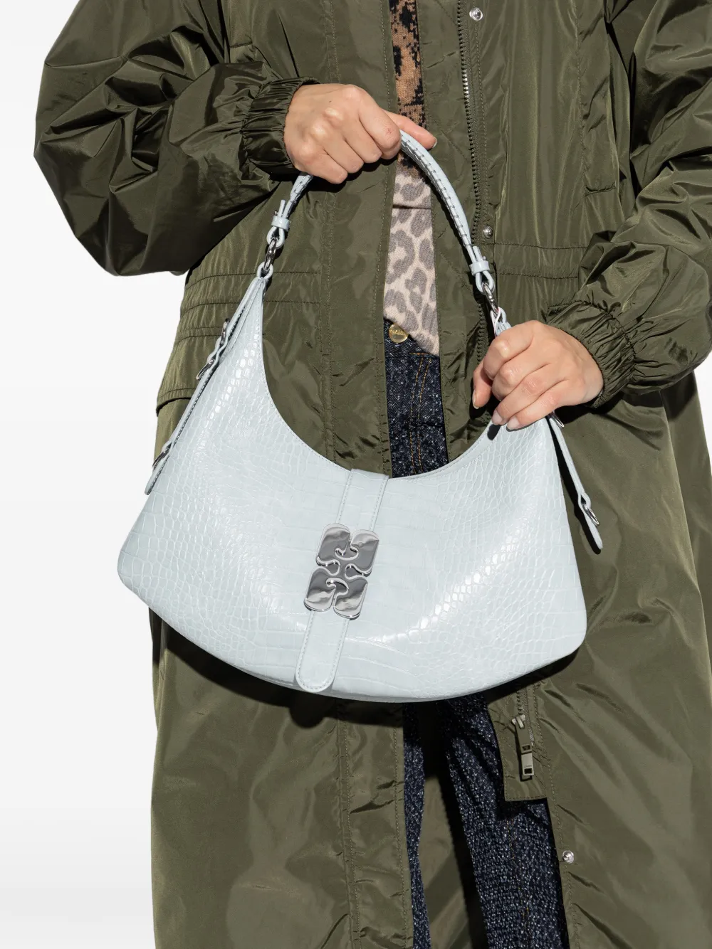 GANNI leather tote bag - Blauw