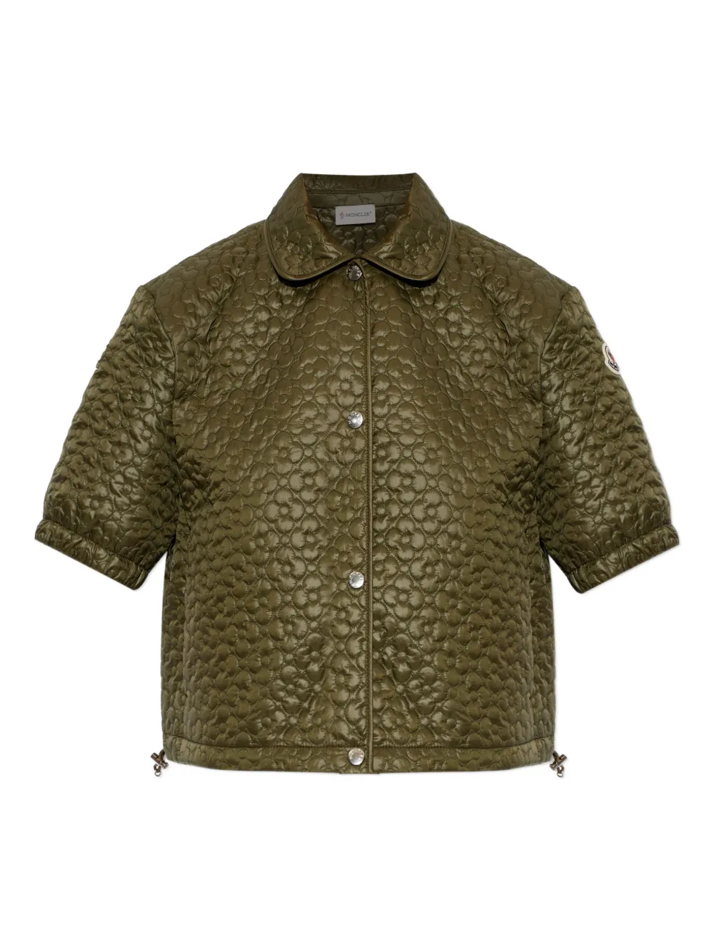 Moncler flower quilted short-sleeve top – Green