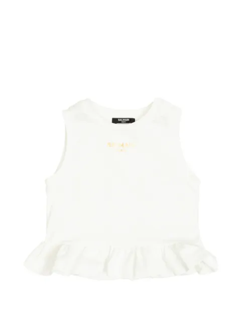 Balmain Kids playera con volantes