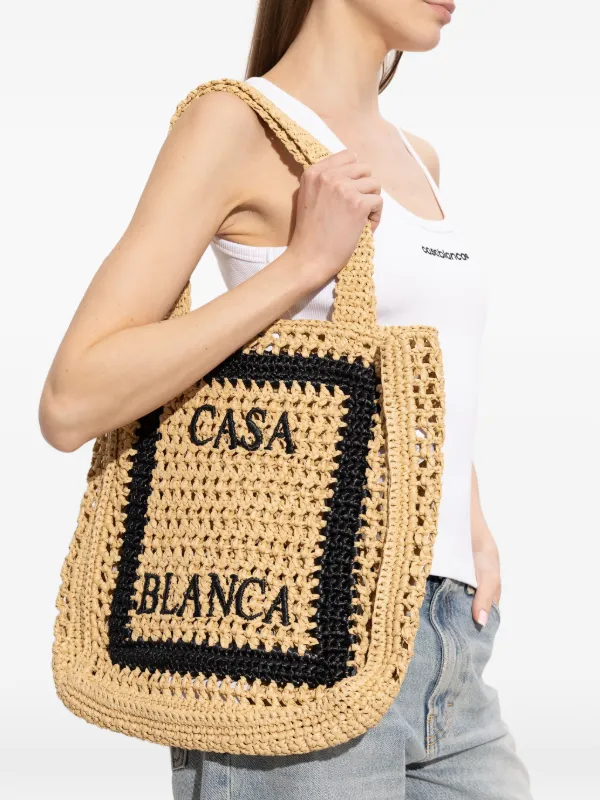 Casablanca logo-graphic Tote Bag | Neutrals | FARFETCH