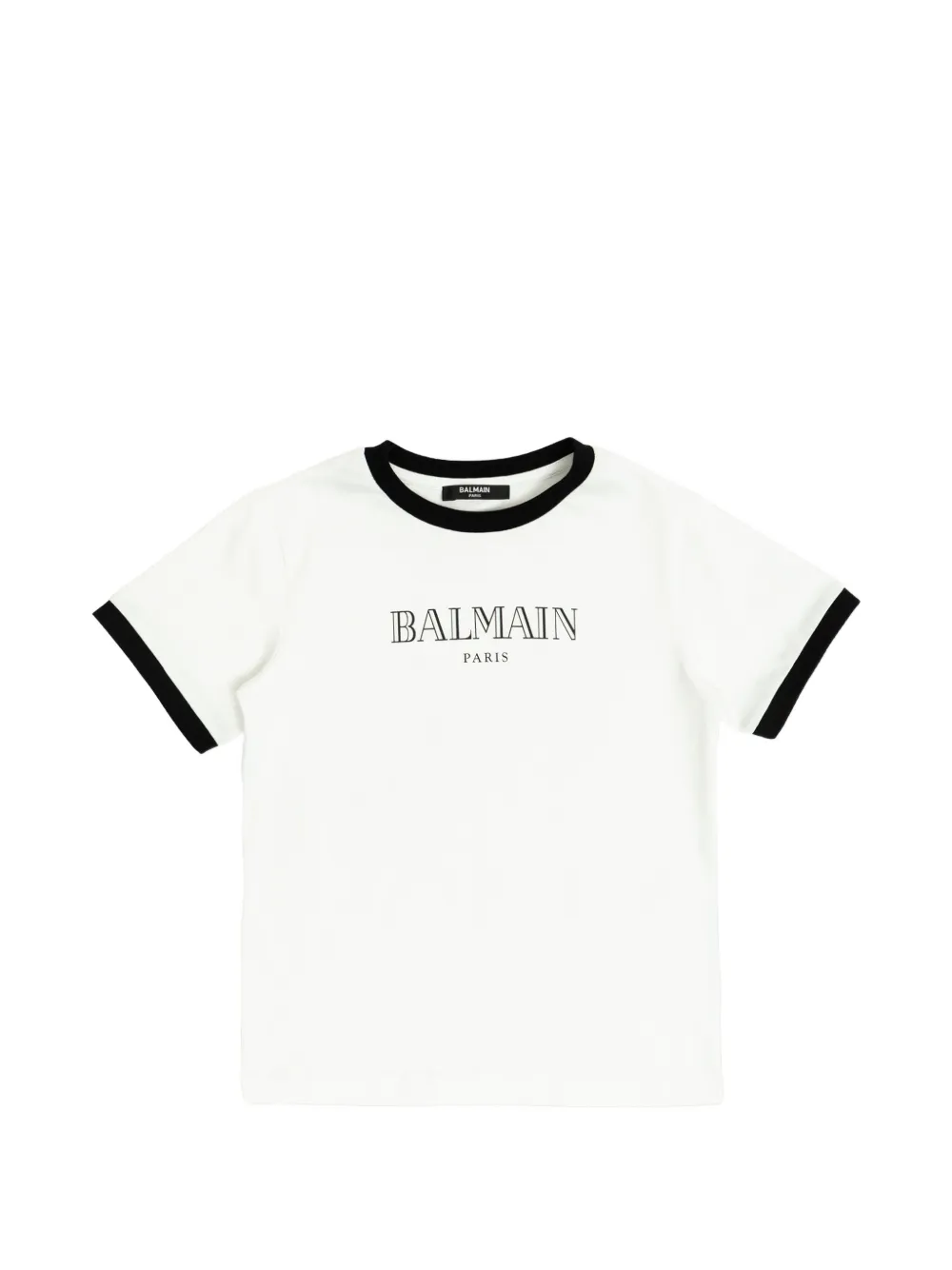 Balmain Kids logo-print short-sleeve top - Bianco