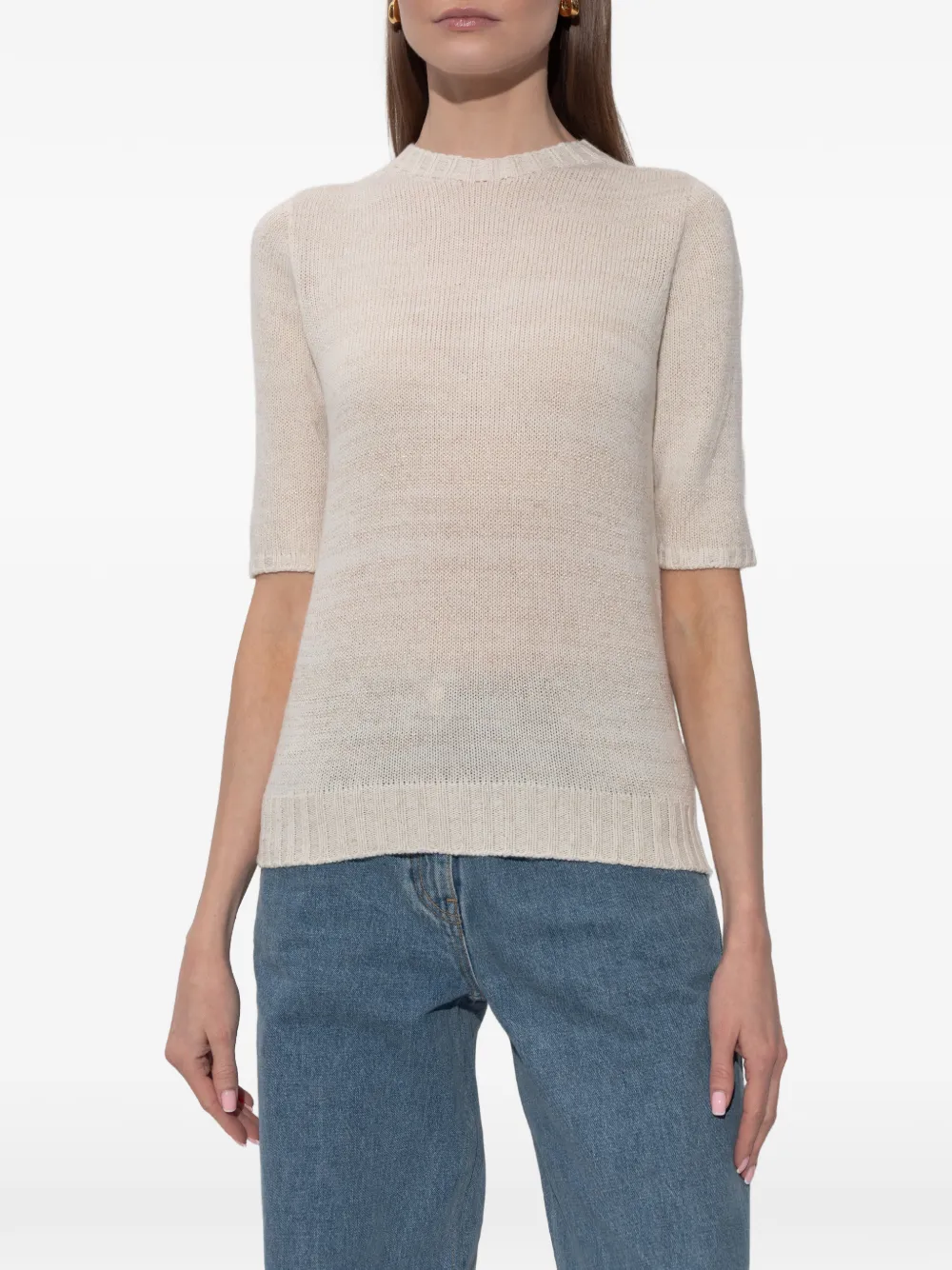 Fabiana Filippi Trui met korte mouwen Beige