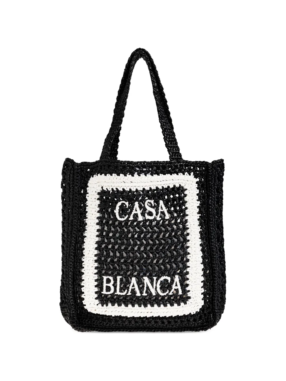 Casablanca Woven Logo Tote Bag In Black