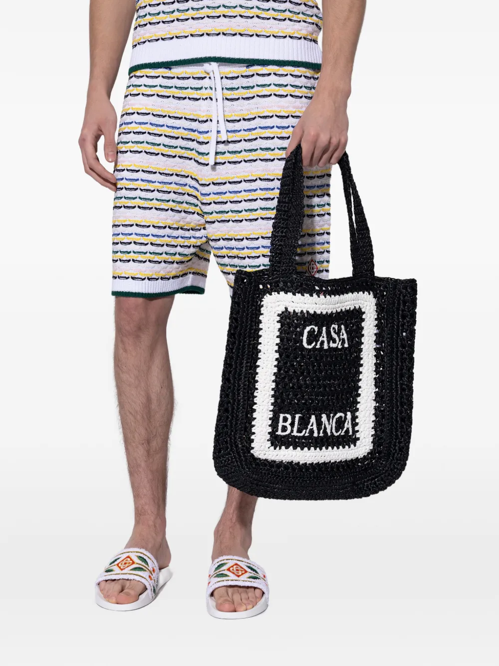 Casablanca Geweven shopper met logo Zwart