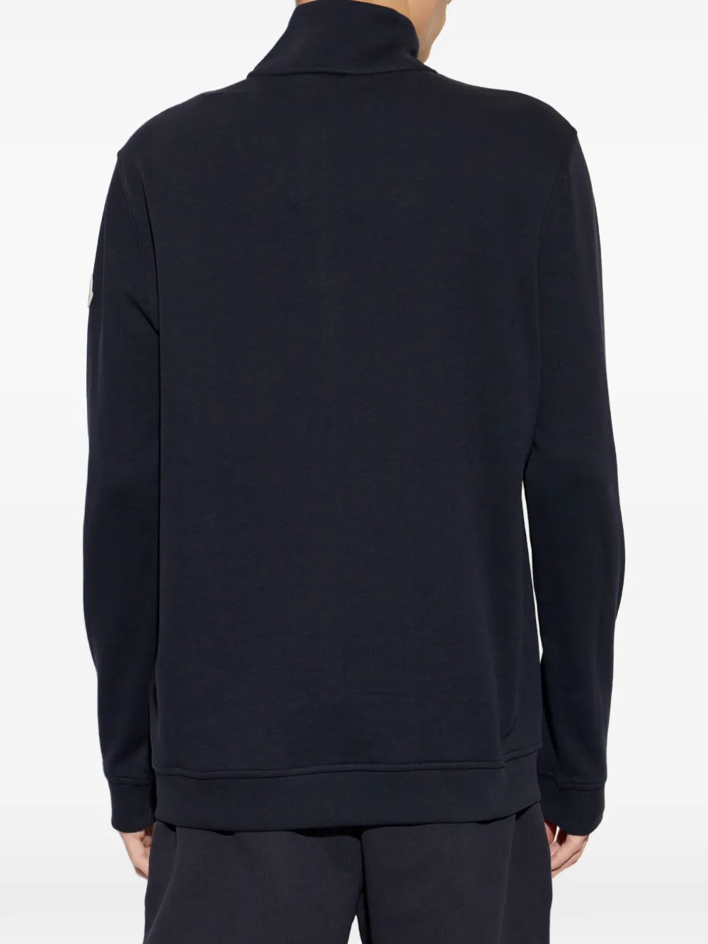 Moncler Trui met logopatch en rits Blauw