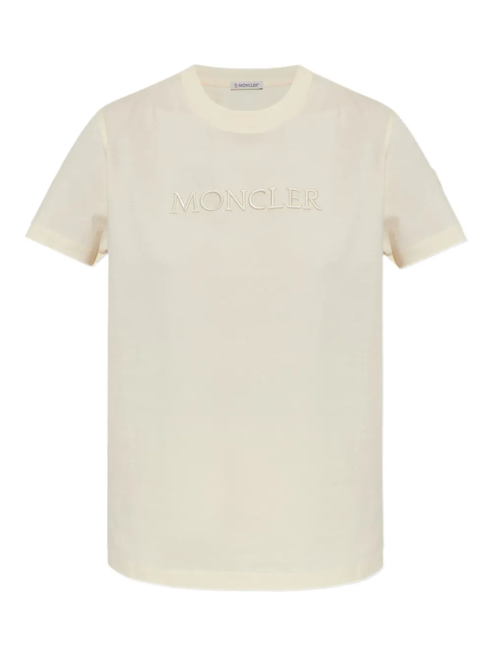 Moncler - Logo T-Shirt - Cotton - L - Women's Neutrals