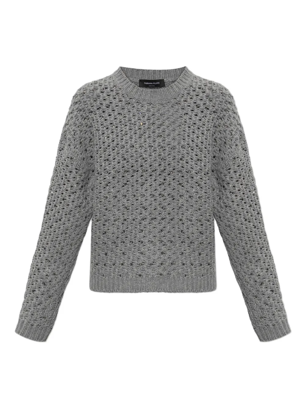 Fabiana Filippi embellished open-knit sweater - Grigio