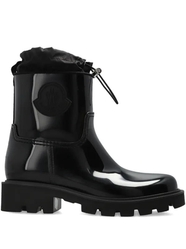 Moncler Kickstream Logo-patch Rain Boots in Black