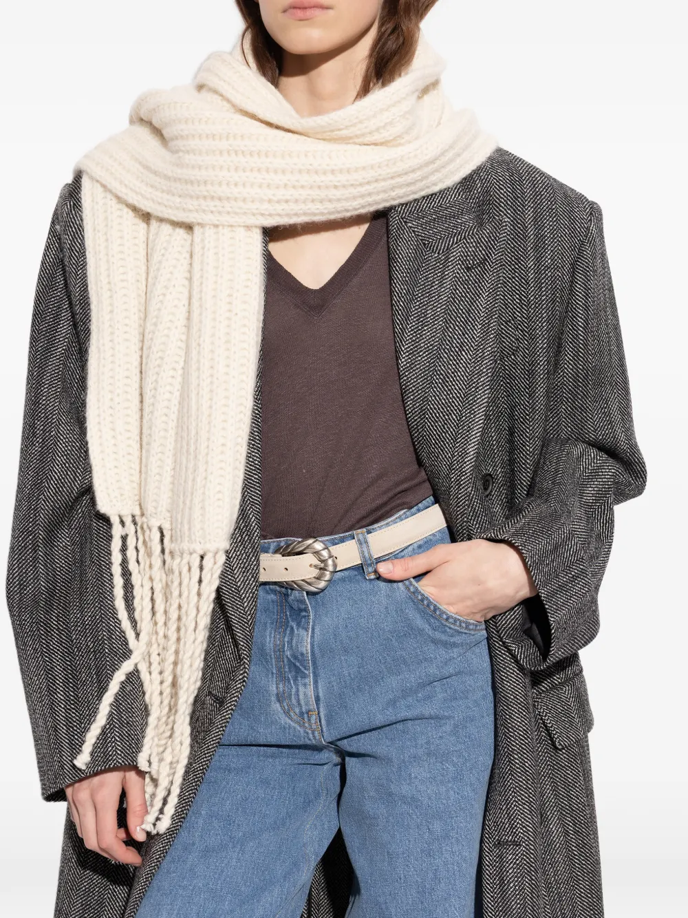 IRO Sjaal met kwastje Beige