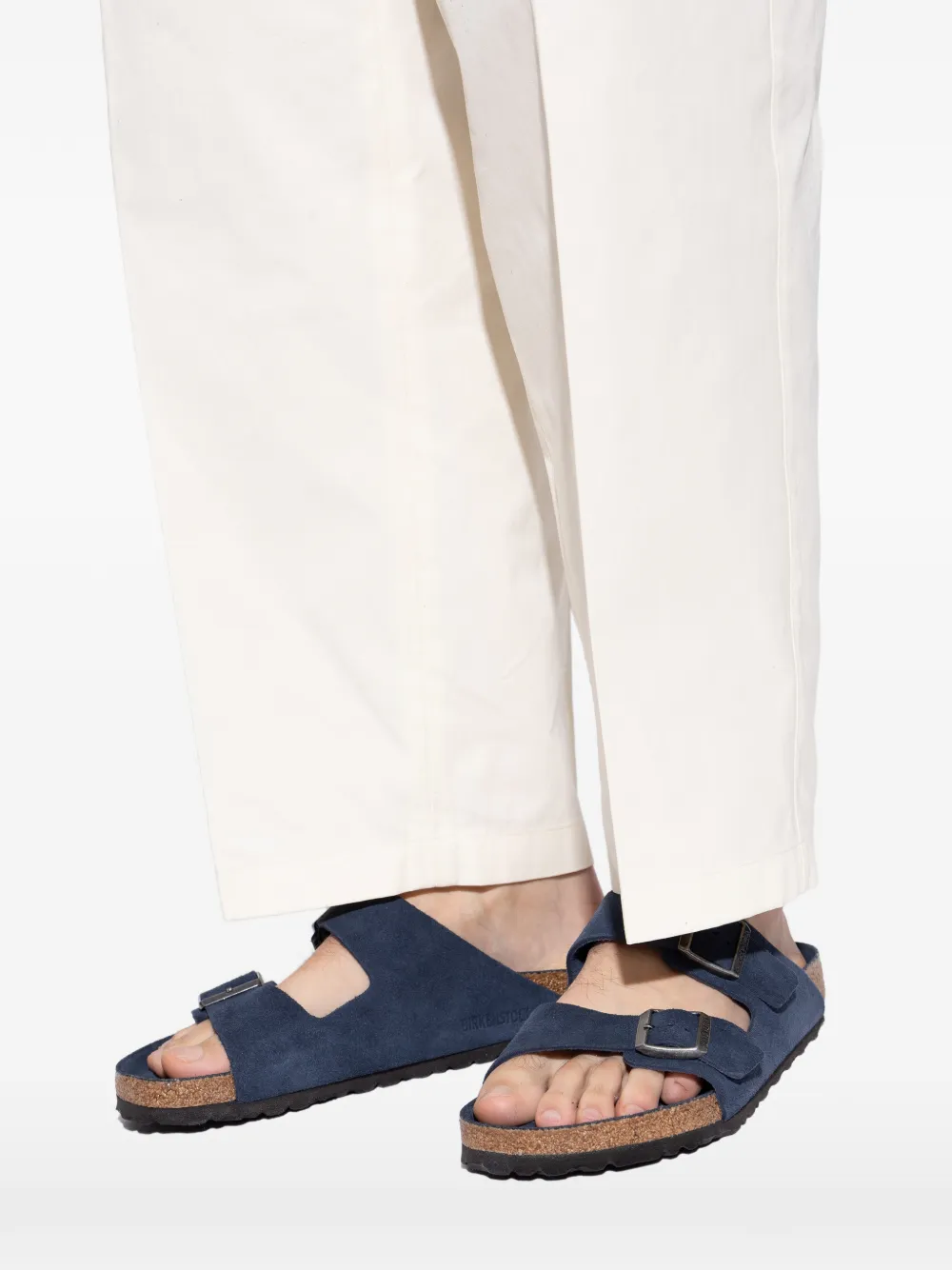 Birkenstock Arizona suède sandalen met gesp Blauw