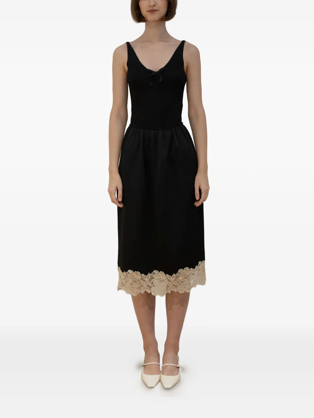 RXQUETTE lace midi skirt - Zwart
