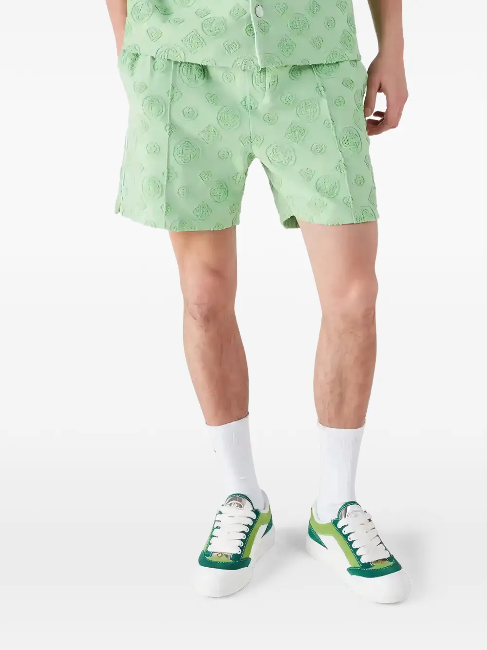 Casablanca Trainingsshorts met monogramprint Groen