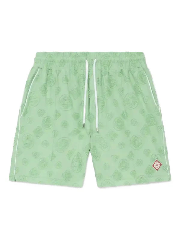 Casablanca monogram-pattern Track Shorts | Green | FARFETCH
