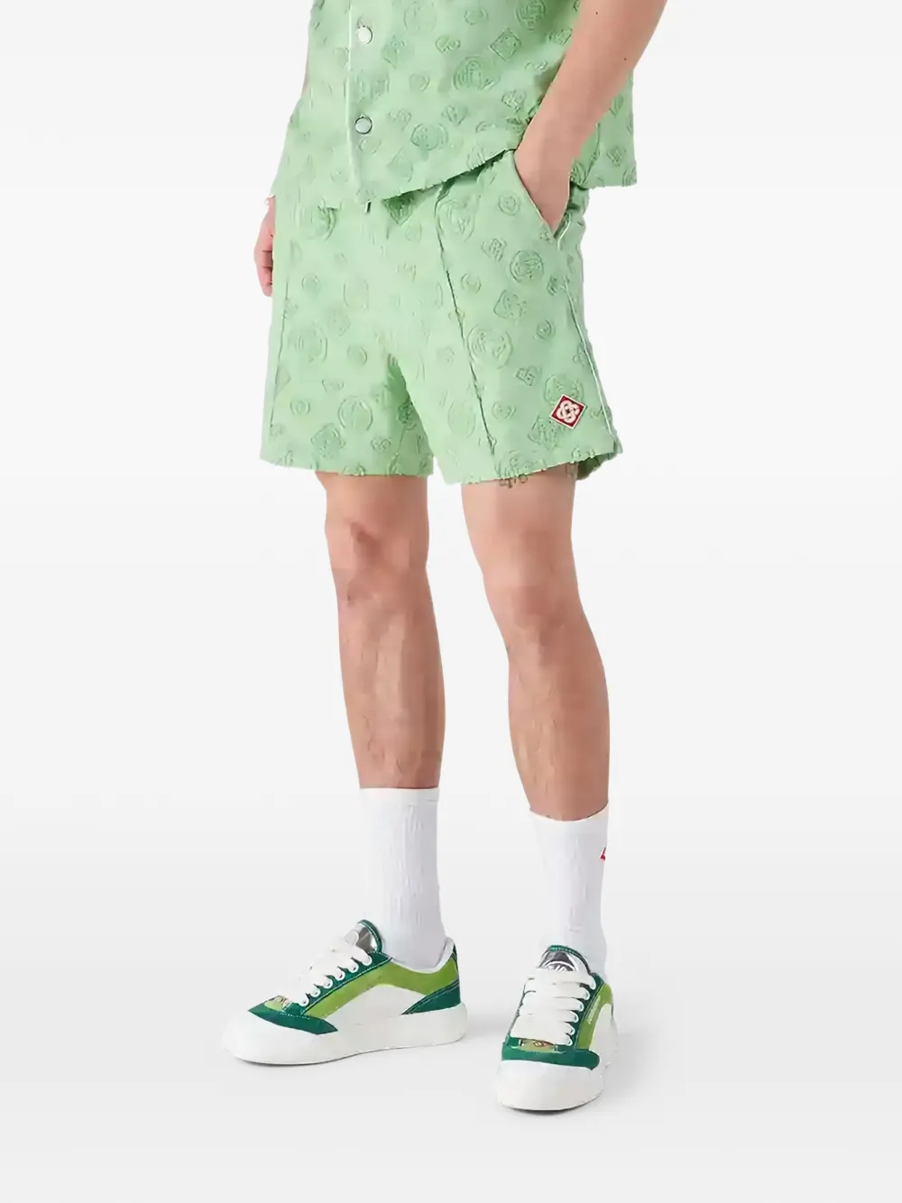 Casablanca Trainingsshorts met monogramprint Groen