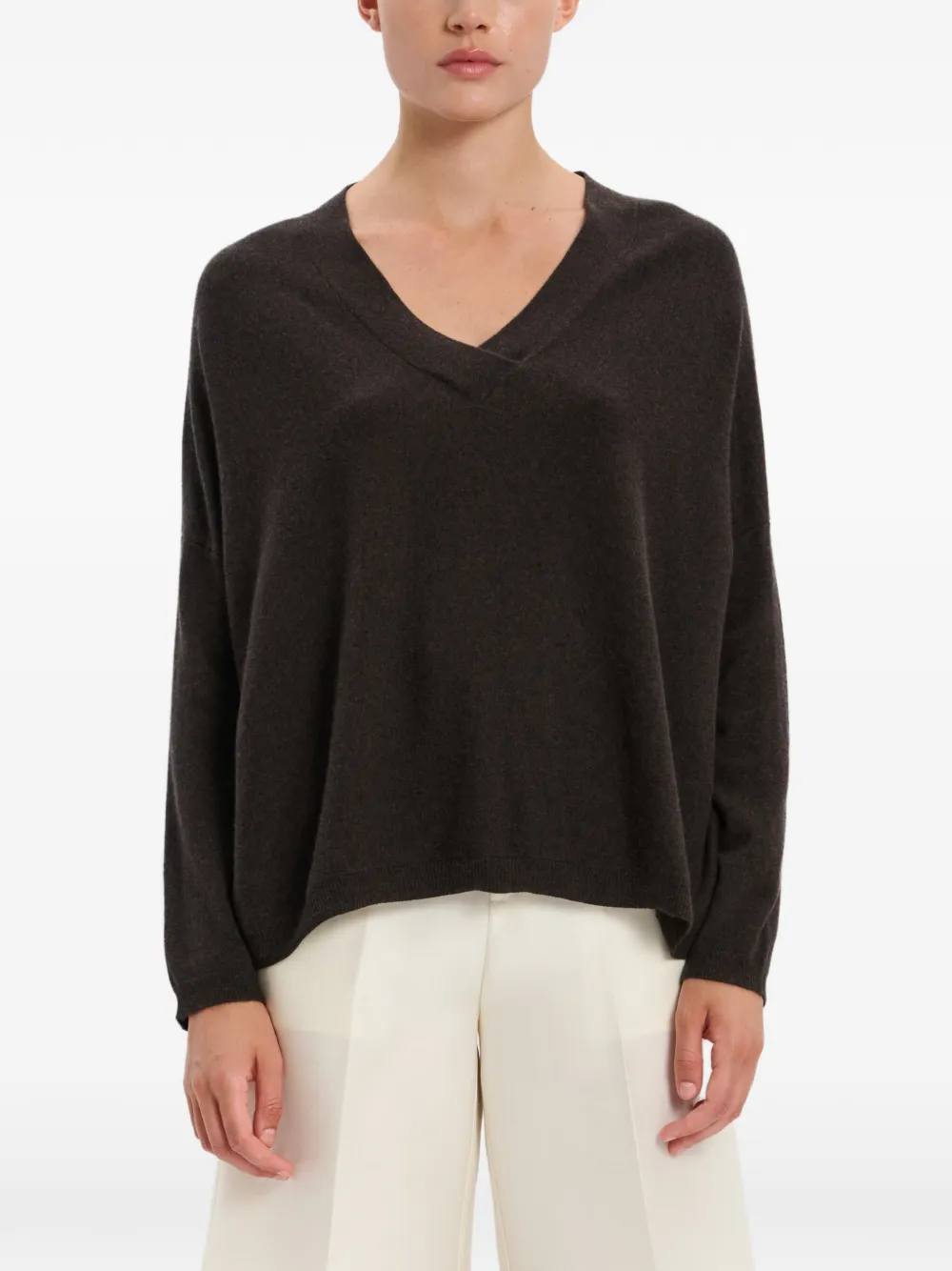 Arch4 V-neck Sweater In Brown