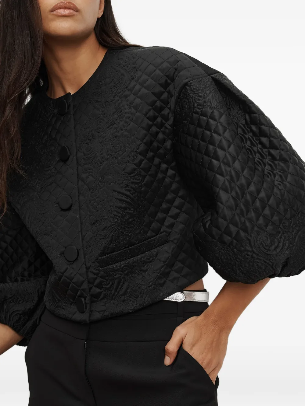  Veronica Beard Quilted-pattern Jacket - Black 