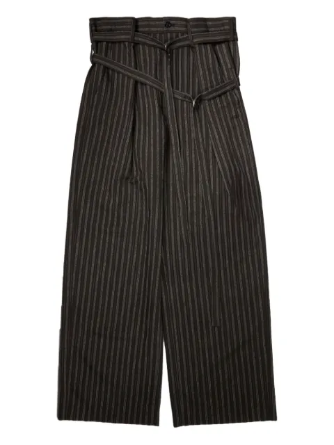 Ann Demeulemeester double-belted striped trousers