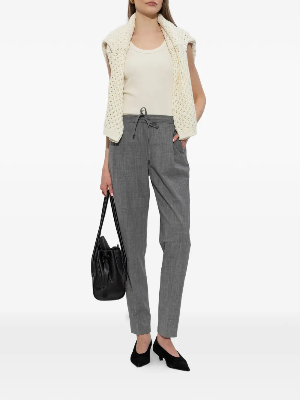 Fabiana Filippi drawstring-fastening trousers - Grijs