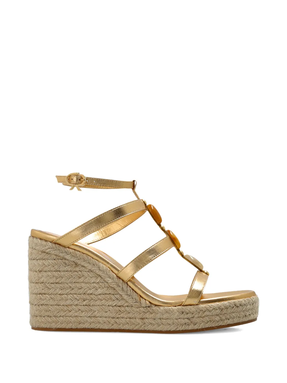 Gianvito Rossi beaded strappy wedge trainers - Oro