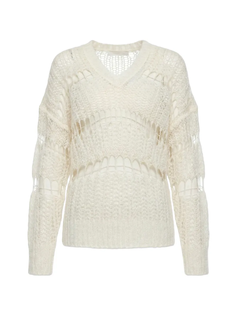 Fabiana Filippi V-neck open knit sweater - Toni neutri