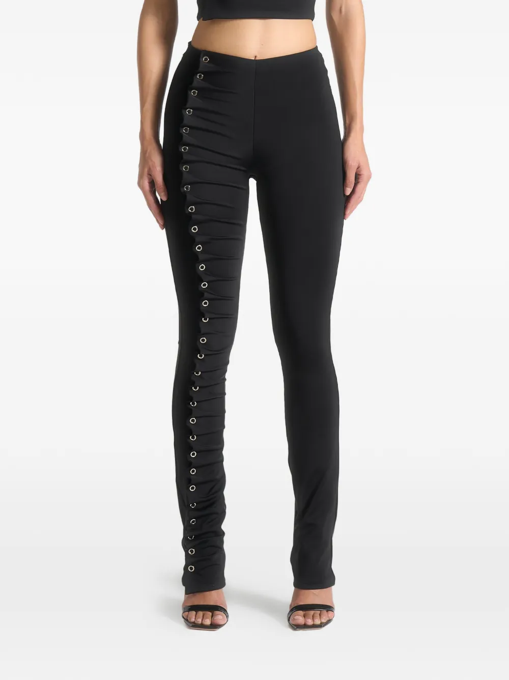 Manière De Voir eyelet-detail leggings - Nero