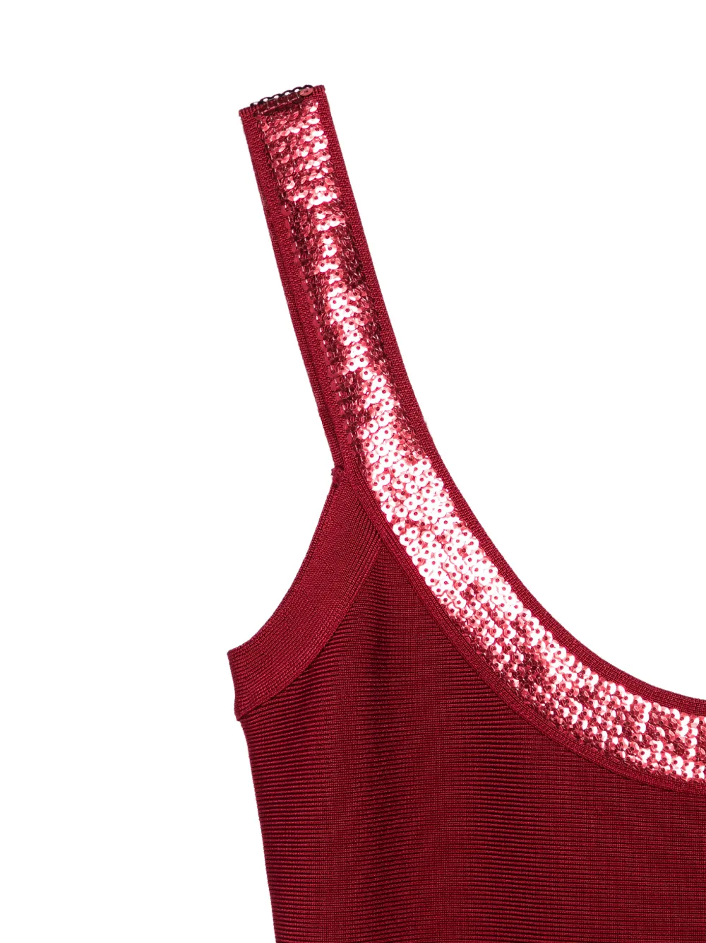  Hervé Léger Sequin Strap Mini Dress - Red 