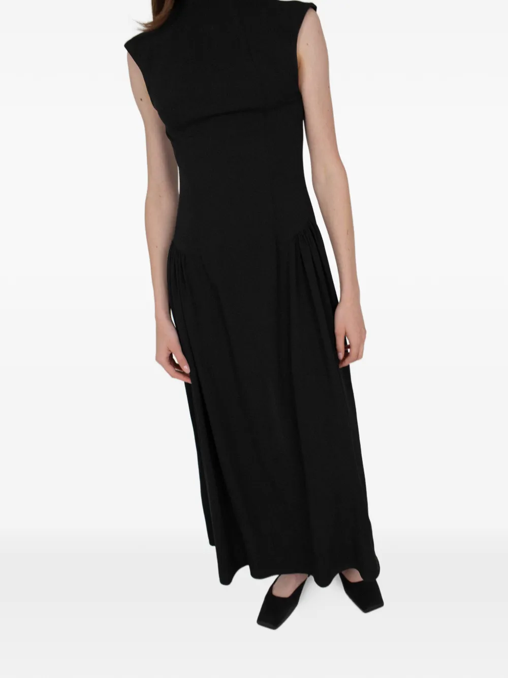 High-Neck Midi Dress