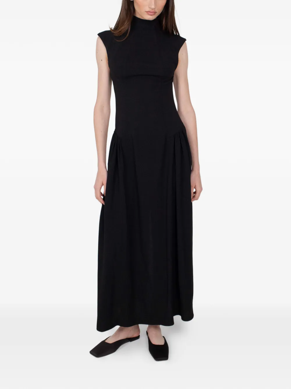 RXQUETTE high-neck midi dress - Zwart