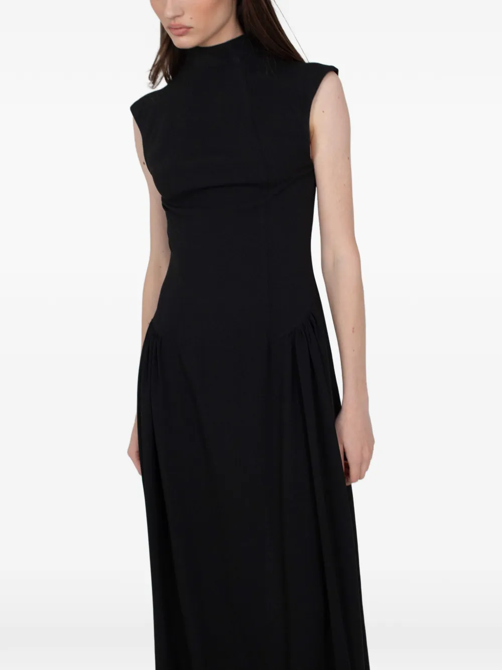High-Neck Midi Dress