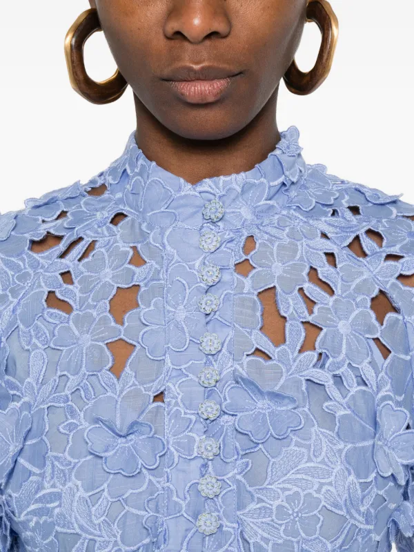 Zimmermann Floral Appliqu Dress - Blue Zimmermann Floral Appliqu Dress - Blue