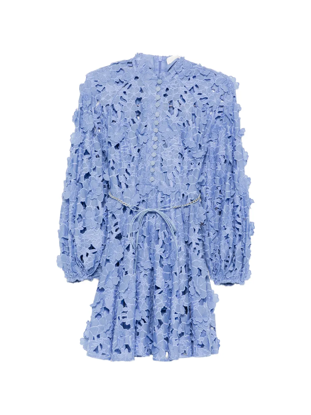 ZIMMERMANN floral appliqué belt dress - Blu