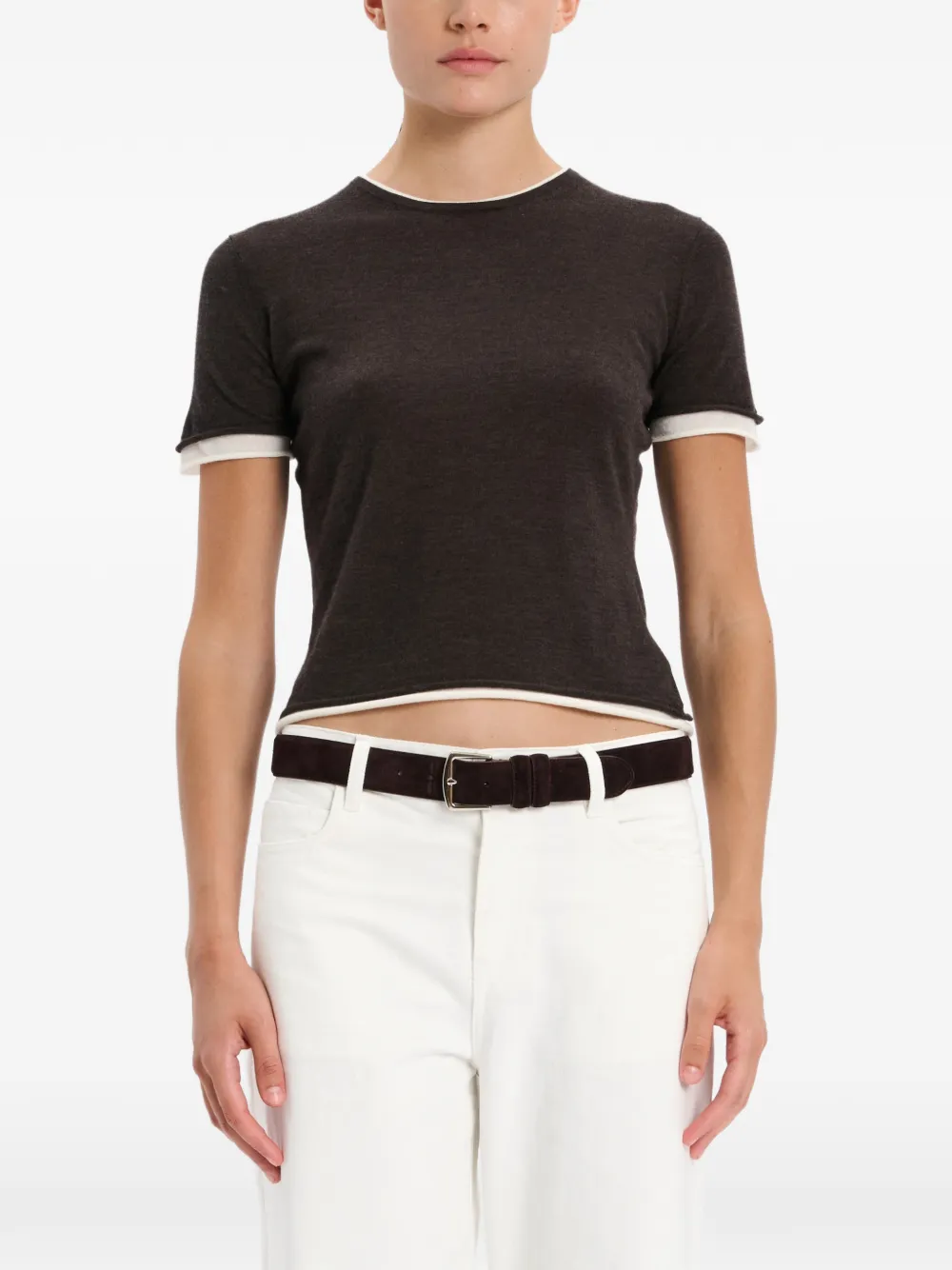 arch4 Canotta con dettaglio a contrasto - Marrone