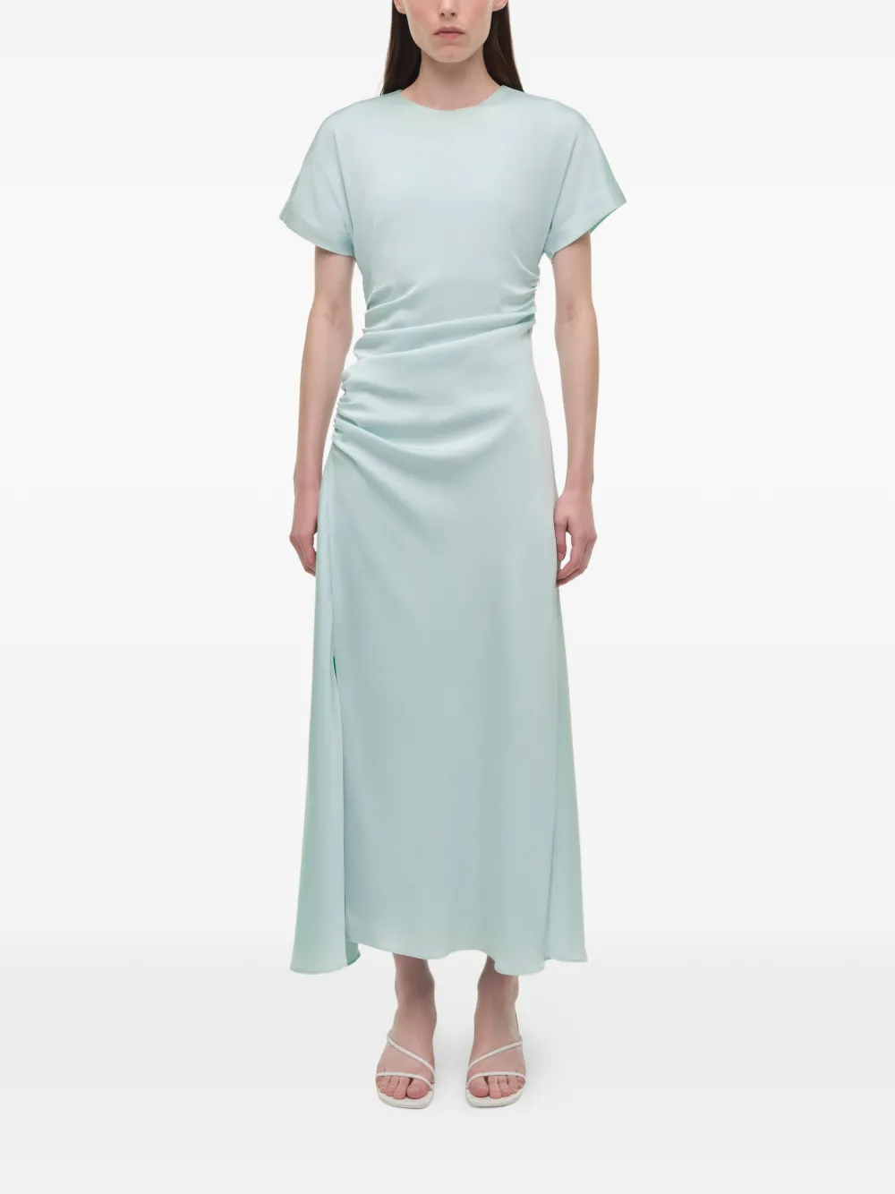 Simkhai Marabella side-gathered maxi dress - Blu