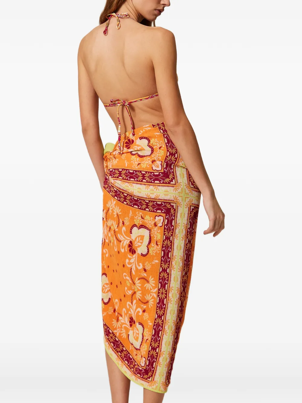 TWINSET Wikkelrok met reliëf en print Oranje