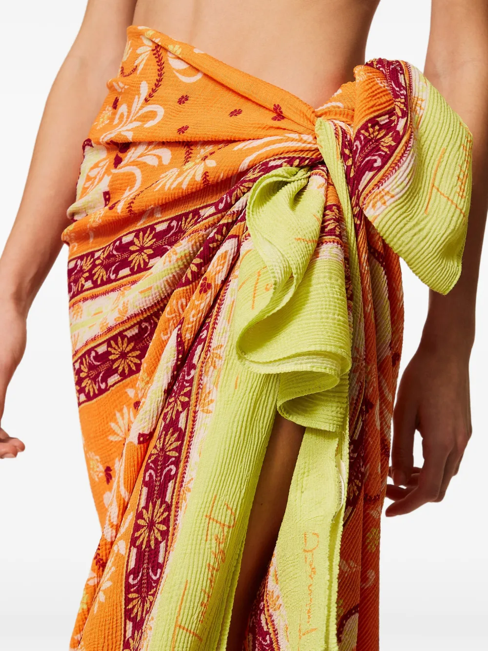 TWINSET Wikkelrok met reliëf en print Oranje