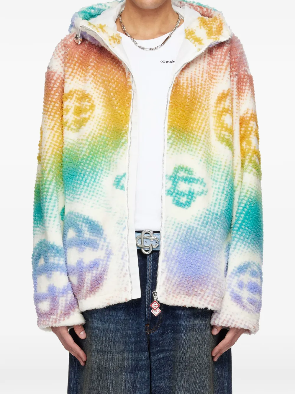 Casablanca Halftone monogram hooded jacket