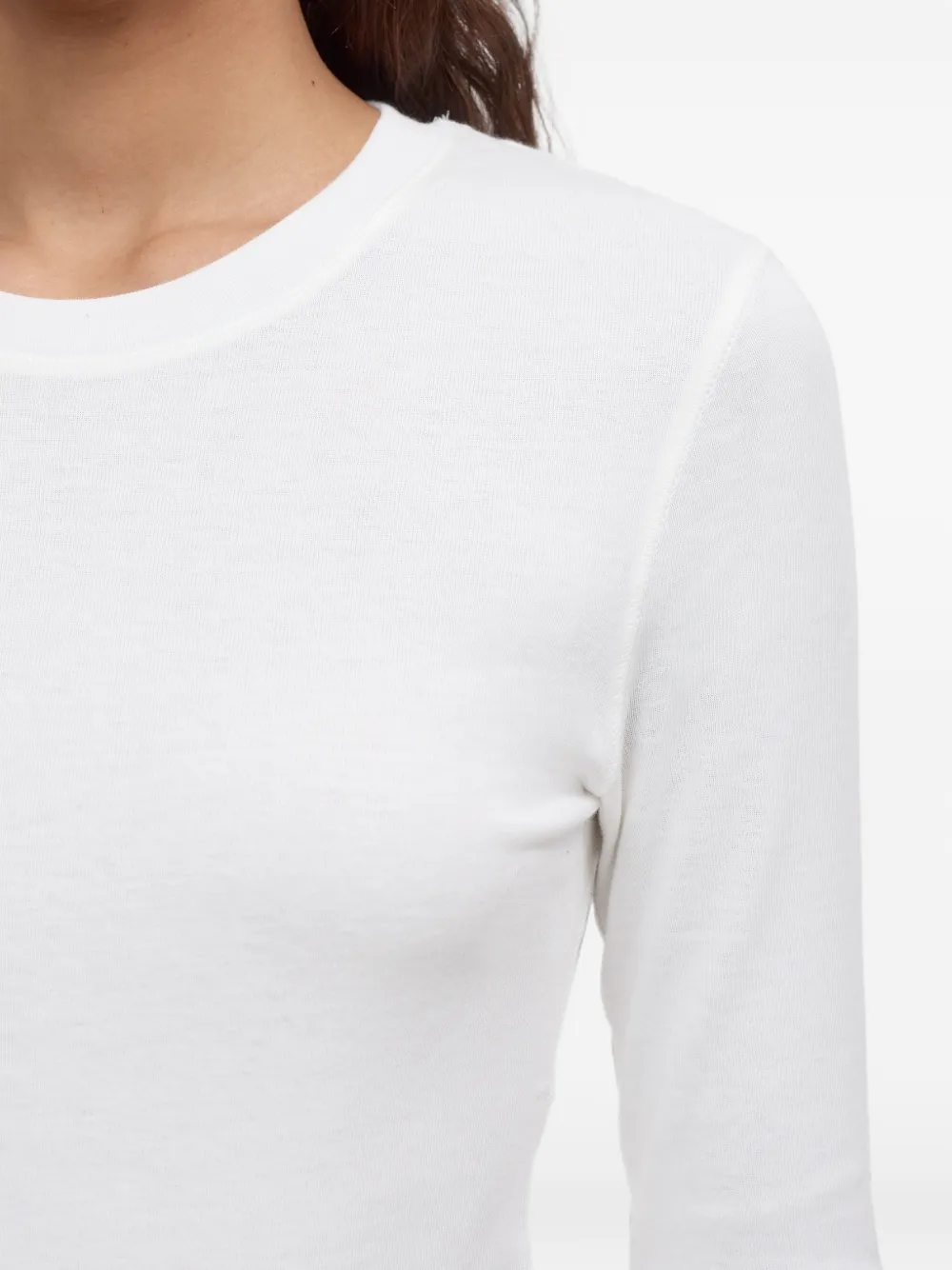 Closed T-shirt met lange mouwen Wit