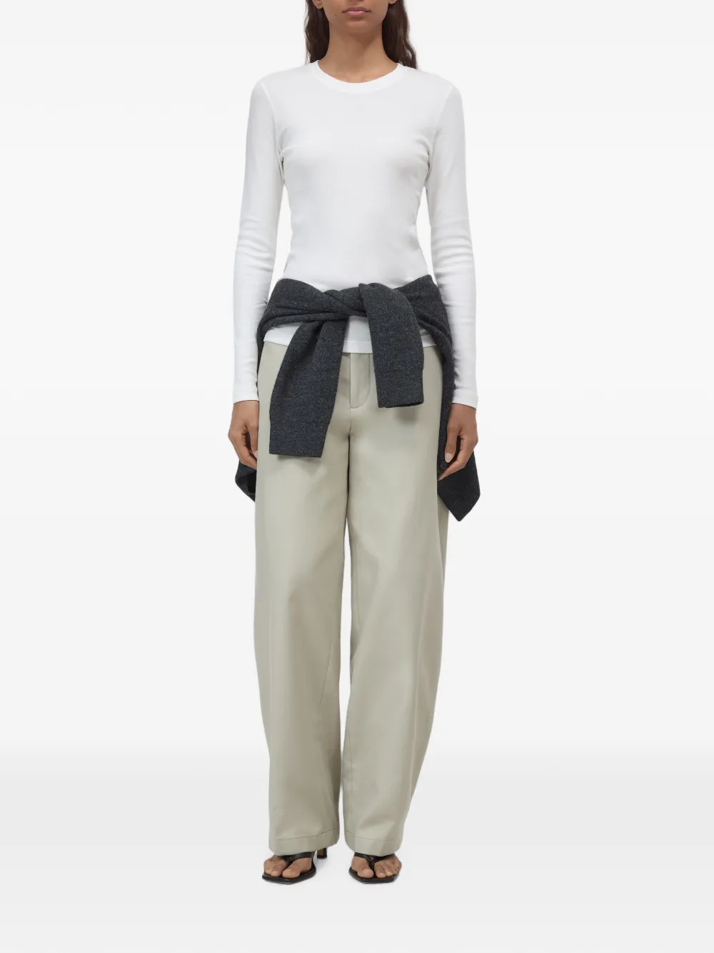 Closed T-shirt met lange mouwen Wit