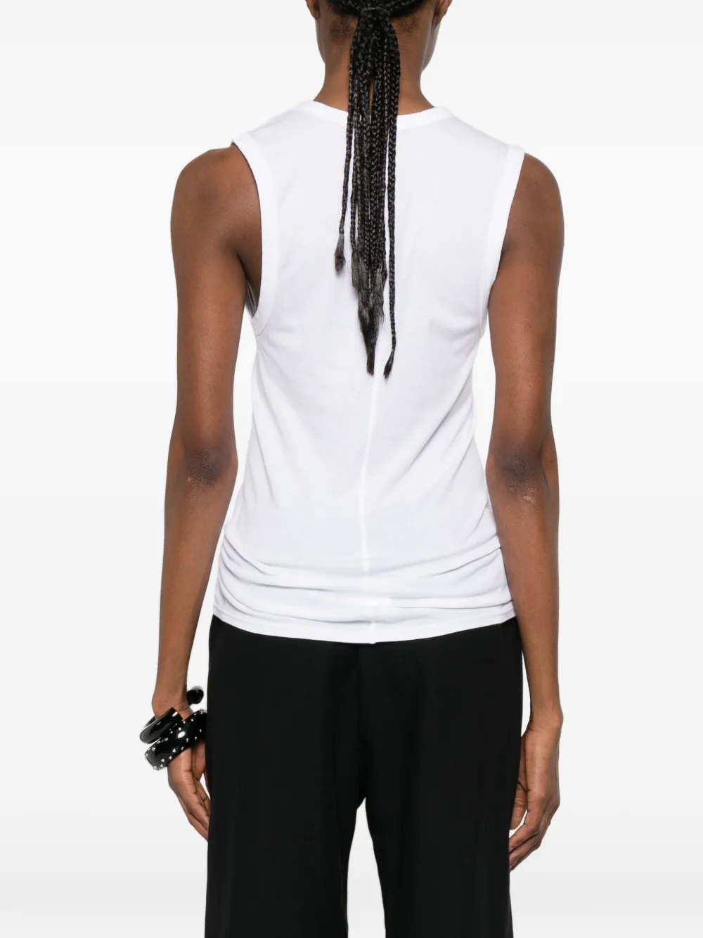 Enza Costa Essential mouwloze top met U-hals Wit