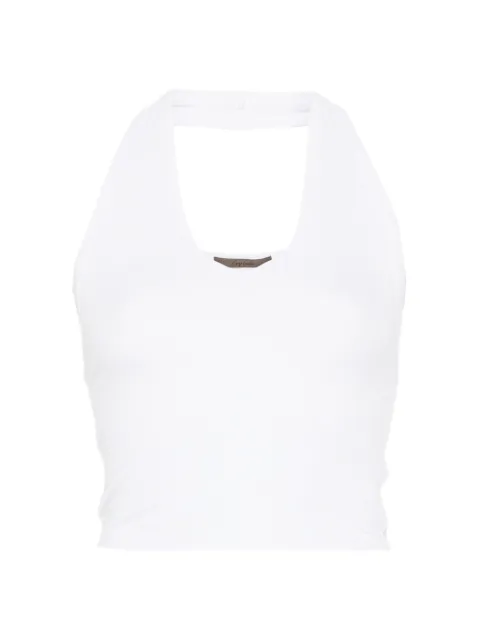 Enza Costa top de canalé con cuello halter