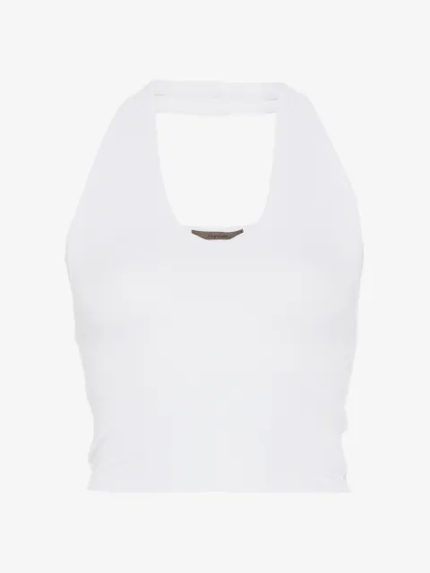 Enza Costa top de canalé con cuello halter