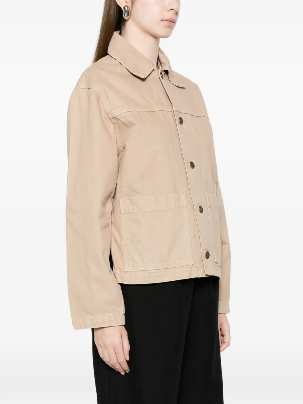  Enza Costa Buttoned Cotton Jacket - Neutrals 
